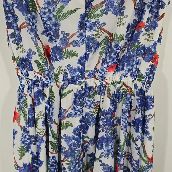 {eShakti} Pleat Bib Floral Print Georgette Maxi Dress - Size XS (2) - Picture 12 of 17
